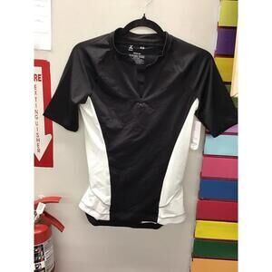 Xersion women’s scrub top size xs fitted new from JCPenney black white